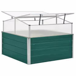 vidaXL Greenhouse Galvanised Steel Green 100x100x77cm Greenhouse Planters