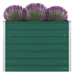 vidaXL Raised Garden Bed Galvanised Steel Green Metal Planter Pot Flower Boxes
