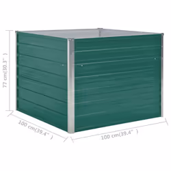 vidaXL Raised Garden Bed Galvanised Steel Green Metal Planter Pot Flower Boxes