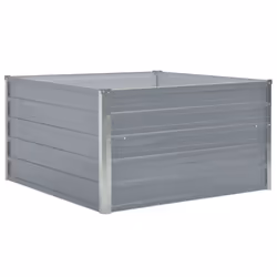 vidaXL Raised Garden Bed Galvanised Steel Grey Metal Planter Pot Flower Boxes