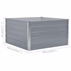 vidaXL Raised Garden Bed Galvanised Steel Grey Metal Planter Pot Flower Boxes