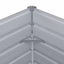 vidaXL Raised Garden Bed Galvanised Steel Grey Metal Planter Pot Flower Boxes - Additional view 4