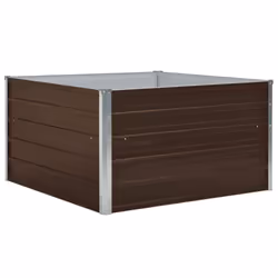 vidaXL Raised Garden Bed Galvanised Steel Brown Metal Planter Pot Flower Boxes