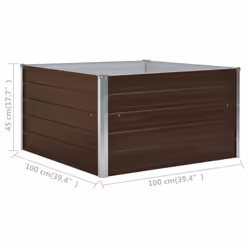 vidaXL Raised Garden Bed Galvanised Steel Brown Metal Planter Pot Flower Boxes - Additional view 4