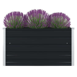 vidaXL Raised Garden Bed Galvanised Steel Anthracite Planter Pot Flower Boxes
