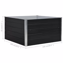 vidaXL Raised Garden Bed Galvanised Steel Anthracite Planter Pot Flower Boxes
