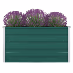 vidaXL Raised Garden Bed Galvanised Steel Green Metal Planter Pot Flower Boxes