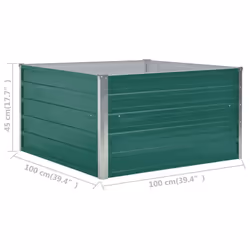 vidaXL Raised Garden Bed Galvanised Steel Green Metal Planter Pot Flower Boxes - Additional view 4