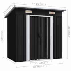 vidaXL Garden Shed Anthracite Steel Building Outdoor Garage Storage House - Additional view 7