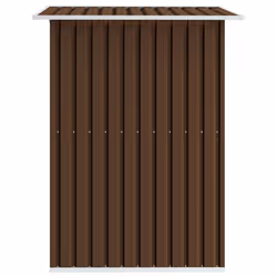 vidaXL Garden Storage Shed Brown 204x132x186cm Steel Outdoor Tool House Cabin - Additional view 5