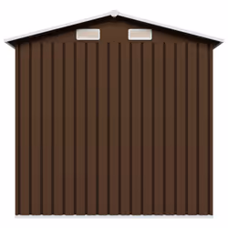 vidaXL Garden Storage Shed Brown 204x132x186cm Steel Outdoor Tool House Cabin - Additional view 6