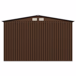 vidaXL Garden Storage Shed Brown 257x205x178cm Steel Outdoor Tool House Cabin - Additional view 4
