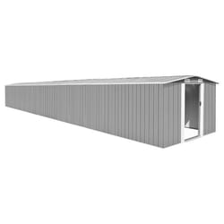 vidaXL Garden Shed Grey 257 cm Galvanised steel Storage Tool House Carport