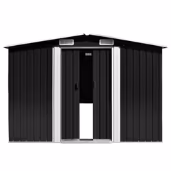 vidaXL Garden Shed Anthracite 257 cm Galvanised steel Storage House Carport - Additional view 5
