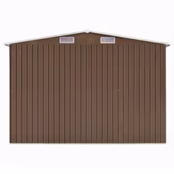 vidaXL Garden Shed Brown 257 cm Galvanised steel Storage Tool House Carport - Additional view 5