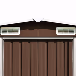 vidaXL Garden Shed Brown 257 cm Galvanised steel Storage Tool House Carport - Additional view 6