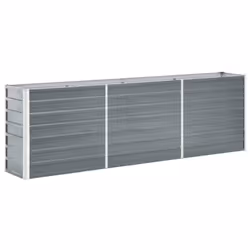 vidaXL Garden Raised Bed 240x40x77cm Galvanised Steel Grey Patio Raised Bed