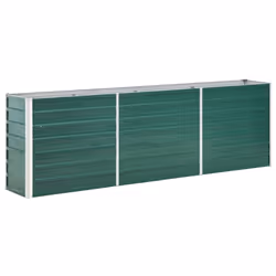 vidaXL Garden Raised Bed 240x40x77cm Galvanised Steel Green Patio Planter Pot