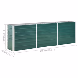vidaXL Garden Raised Bed 240x40x77cm Galvanised Steel Green Patio Planter Pot