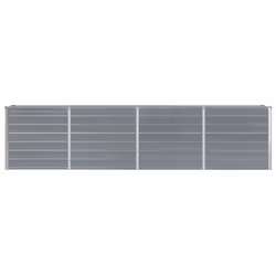 vidaXL Raised Garden Bed 320x40x77cm Galvanised Steel Grey Outdoor Planter