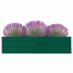 vidaXL Raised Garden Bed 320x40x77cm Galvanised Steel Green Outdoor Planter