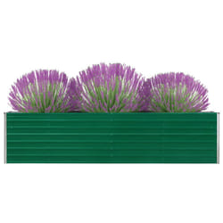 vidaXL Raised Garden Bed 320x40x77cm Galvanised Steel Green Outdoor Planter