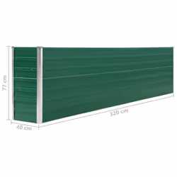 vidaXL Raised Garden Bed 320x40x77cm Galvanised Steel Green Outdoor Planter - Additional view 5