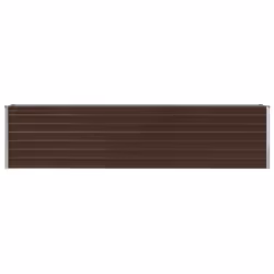 vidaXL Raised Garden Bed 320x40x77cm Galvanised Steel Brown Outdoor Planter