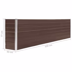 vidaXL Raised Garden Bed 320x40x77cm Galvanised Steel Brown Outdoor Planter