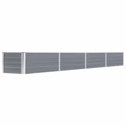 vidaXL Garden Raised Bed Galvanised Steel 320x40x45cm Grey Growing Raised Bed