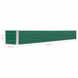 vidaXL Garden Raised Bed Galvanised Steel 320x40x45cm Green Growing Raised Bed
