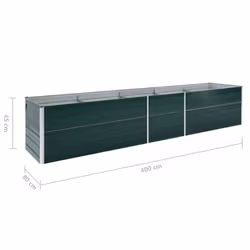 vidaXL Garden Raised Bed Galvanised Steel 45cm Green Patio Planter Flower Box - Additional view 6