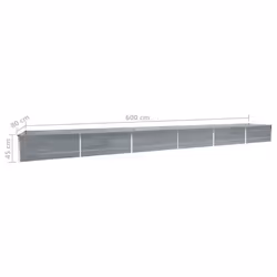 vidaXL Garden Raised Bed Galvanised Steel 600x45cm Grey Outdoor Raised Bed Pot - Additional view 4