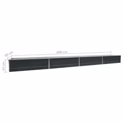 vidaXL Garden Raised Bed Galvanised Steel 600x45cm Anthracite Outdoor Planter - Additional view 5