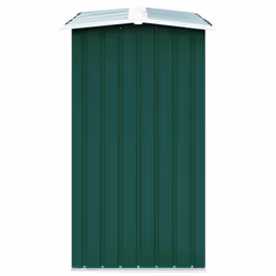 vidaXL Log Storage Shed Galvanised Steel Green Garden Outdoor Firewood Sheds