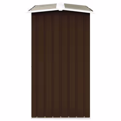 vidaXL Log Storage Shed Galvanised Steel Brown Garden Outdoor Firewood Sheds