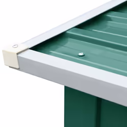 vidaXL Garden Log Storage Shed Galvanised Steel Green Outdoor Firewood Sheds - Additional view 4