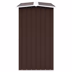 vidaXL Garden Log Storage Shed Galvanised Steel Brown Outdoor Firewood Sheds