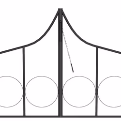 vidaXL Garden Arch With Gate Black Iron Home Lawn Outdoor Archway Pergola - Additional view 5