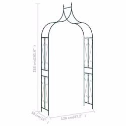vidaXL Garden Arch Dark Green 120cm Iron Home Lawn Outdoor Pergola Trellis - Additional view 4