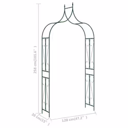 vidaXL Garden Arch Dark Green 120cm Iron Home Lawn Outdoor Pergola Trellis - Additional view 7