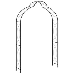 vidaXL Garden Arch Black 150cm Iron Home Lawn Outdoor Archway Pergola Trellis