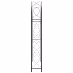 vidaXL Garden Arch Black 150cm Iron Home Lawn Outdoor Archway Pergola Trellis