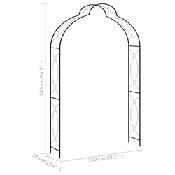 vidaXL Garden Arch Black 150cm Iron Home Lawn Outdoor Archway Pergola Trellis