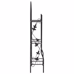 vidaXL 3-Layer Plant Rack Black Iron Home Garden Lawn Flower Stand Pot Rack - Additional view 2
