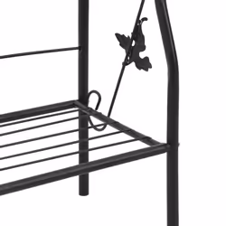 vidaXL 3-Layer Plant Rack Black Iron Home Garden Lawn Flower Stand Pot Rack - Additional view 5