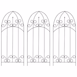 vidaXL 3x Plant Climbing Rack Black Iron Gardening Vine Stand Patio Planter