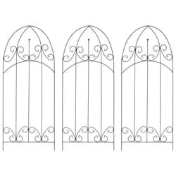 vidaXL 3x Plant Climbing Rack Black Iron Gardening Vine Stand Patio Planter