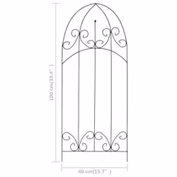 vidaXL 3x Plant Climbing Rack Black Iron Gardening Vine Stand Patio Planter