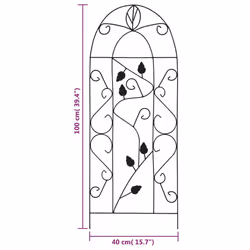 vidaXL 3x Plant Climbing Rack Black Iron Garden Flower Vine Stand Pant Holder - Additional view 4